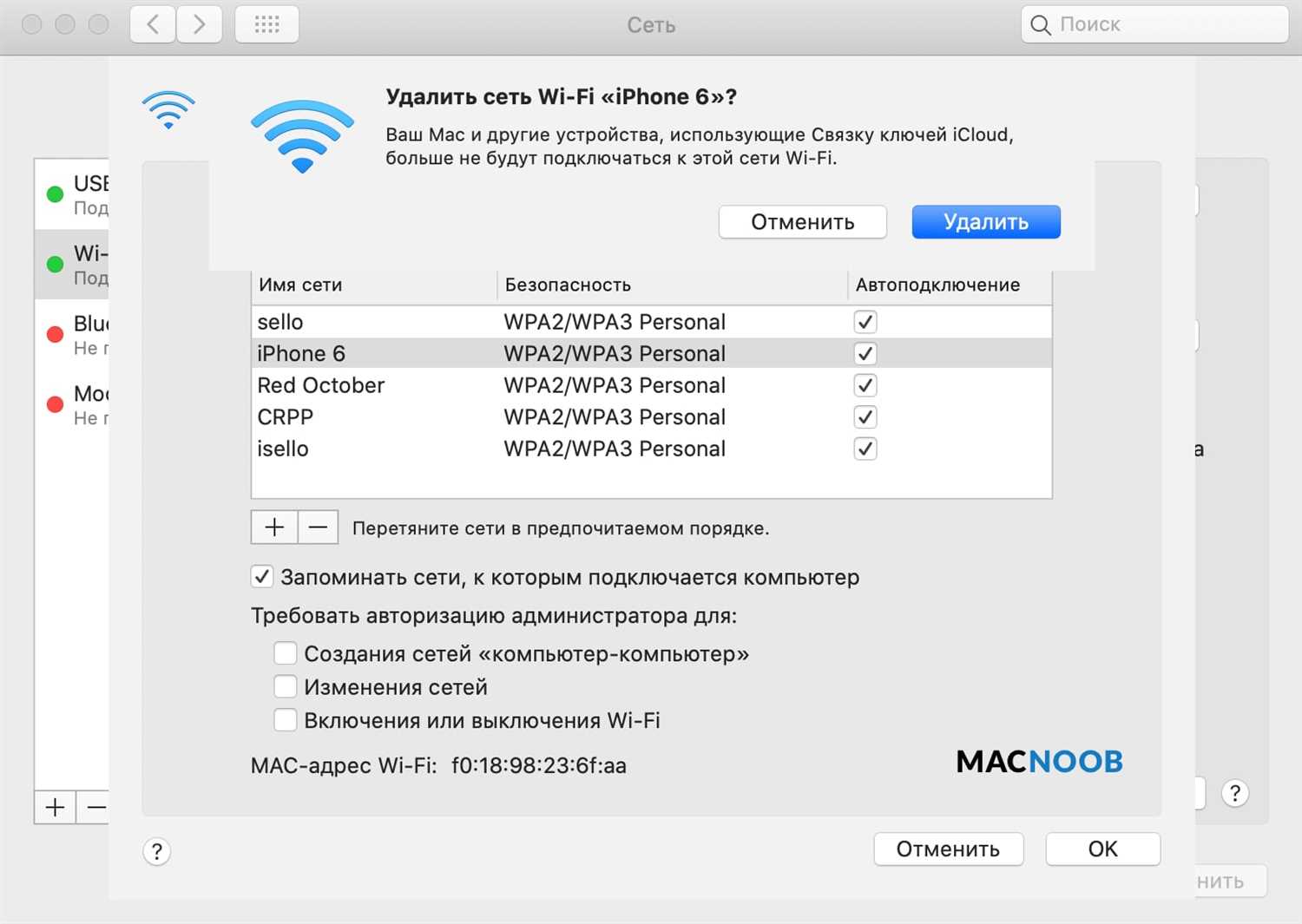 Подтверждение удаления