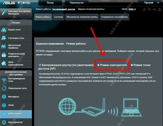 Как настроить роутер Asus в режиме повторителя Wi-Fi сети